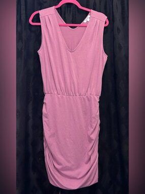Nine West Pink Sleeveless Mini Dress With Ruched Siding. Women’s Size Medium.